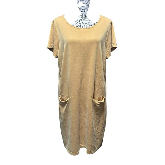 Sigrid Olsen  Pull-Over Dress Size Large Minimalist, Butter, Soft Lagenlook Hip - Picture 1 of 7
